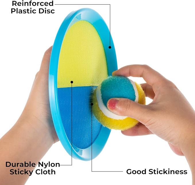 Kids Toys - Outdoor Games, Beach Toys, Toss and Catch Ball Set, Perfect Beach Games Sets Playground Sets for Backyards Easter Gifts for Kids (Light Blue)