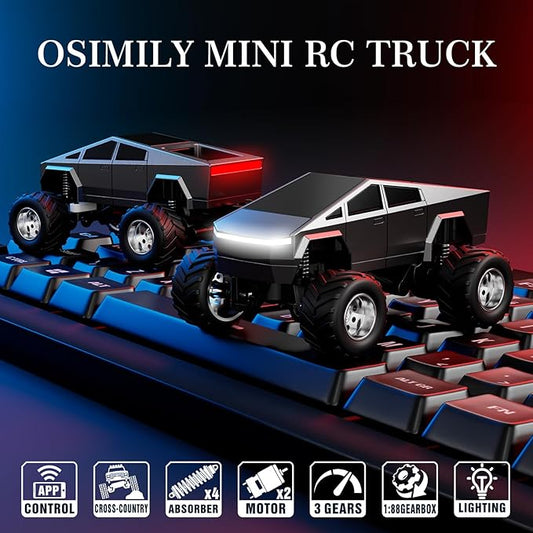 MINI Remote Control Cars RC Car Kids Toys 1:64 Scale Alloy Off Road RC Truck 2.4Ghz Remote Control Monster Truck Toys,Birthdays Gift for Boys Girls & Adults