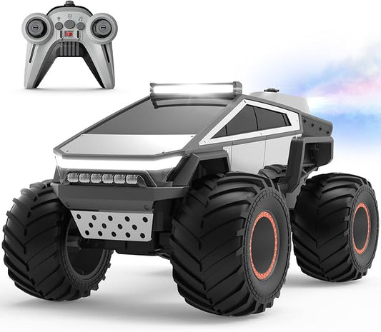 1:12 RC Car Remote Control Monster Truck with Lights & Spray Function Christmas Birthday Gift for 6 7 8+ Year Old Boys Girls