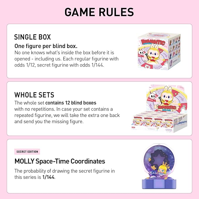 POP MART Romantic Ring Box Series 4 Scene Sets Blind Box Figures, Collectible Toys Home Decorations, Holiday Birthday Gifts for Girls and Boys, Whole Set