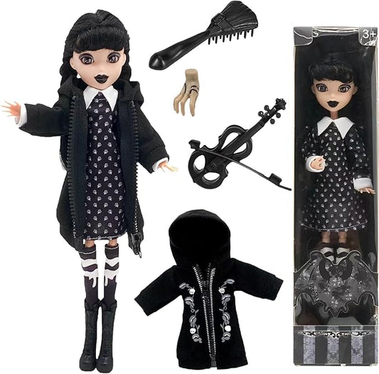 9'' Adams Doll with Gift Box, High Heels, Black Dress, and Hair, Perfect Christmas and Birthdays Toy Gift for Girls & Fans (New C)