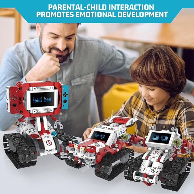 Robot Building Kit with APP/Remote Control STEM Gifts for Boys Age 6-16,Technic Coding Robotic Toys for Kids Birthday, Buildable 5in1 Models with 358+ Pieces