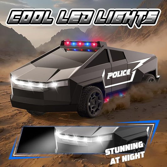 Remote Control Car, 1:22 RC Trucks Police Car Toy for Boys, RC Car with Light and Loadspace, 4WD Electric Vehicle Toys, Christmas Birthday Gifts for Boys/Girls Age 4 5 6 7 8 9 10-12+