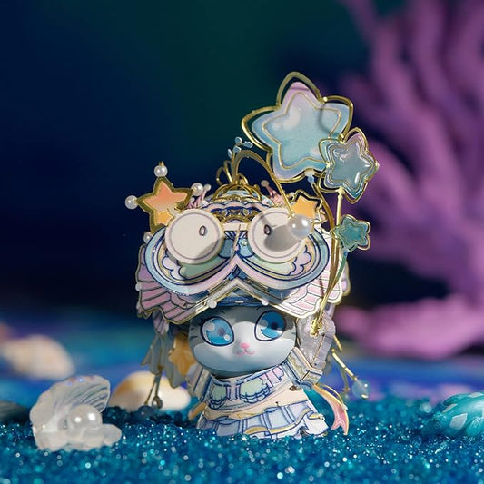 MU 3D Puzzles The Mermaid Kitty Cat Beauty Kitten Metal Figures Model, Metal Models Kits Miniature Building for Adult to Build,Hobby Birthday New Year Gifts Collectibles