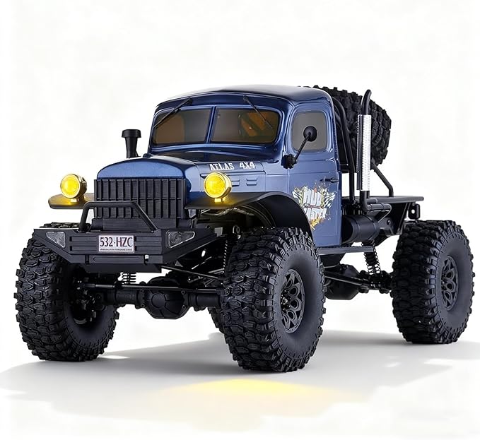 BEEZRC RocHobby 1/10 Scale Atlas 4WD 2.4GHz RC Crawler Offroad Truck Hobby Grade Remote Control Car with Vehicle Transmitter for Adults (Blue)