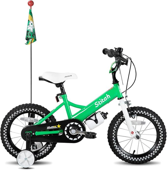 JOYSTAR Kids Bike for 2-7 Years Girls Boys w/o Dual Handbrake 12 14 16 Inch Princess Girls Bike with Training Wheels Doll Seat Streamers Boys Bikes with Flag & Water Bottle, Kids' Bicycle