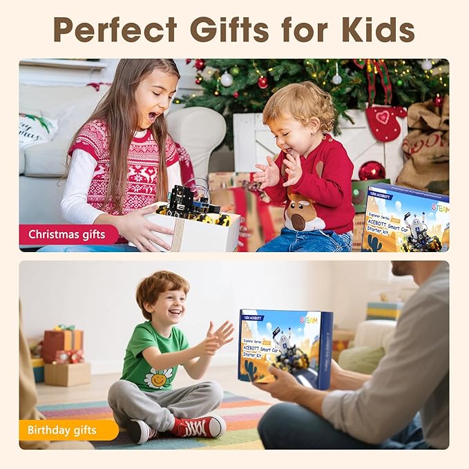 Robotics for Kids Ages 12-16, ACEBOTT Smart Robot Arm with 5DOF + Tank Car, STEM Toys Coding Kit Compatible with Arduino & Scratch, App & Remote Control, Gift for Kids & Teens