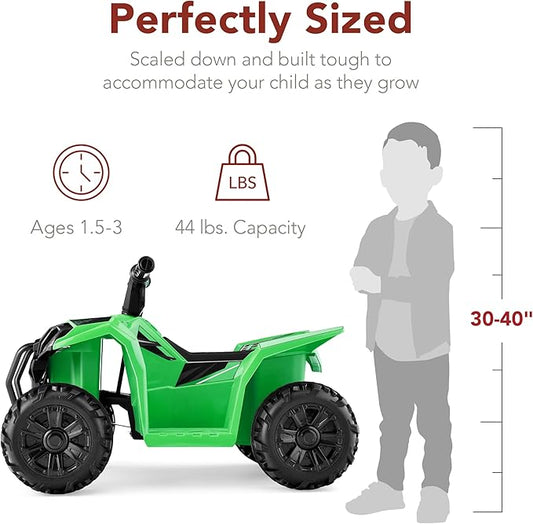 Best Choice Products 6V Kids Ride On Toy, 4-Wheeler Quad ATV Play Car w/ 1.8MPH Max Speed, Treaded Tires, Rubber Handles, Push-Button Accelerator - Green