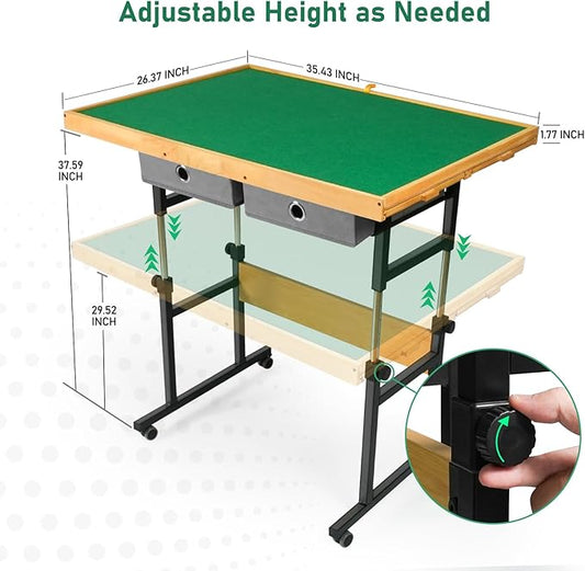 ALL4JIG 1500 Pieces Jigsaw Puzzle Table with Legs, 34.2"x25.2" Adjustable Puzzle Board for Adults, 3-Tilting Angles, Multi-Functional with 4+2 Drawers & Protective Cover