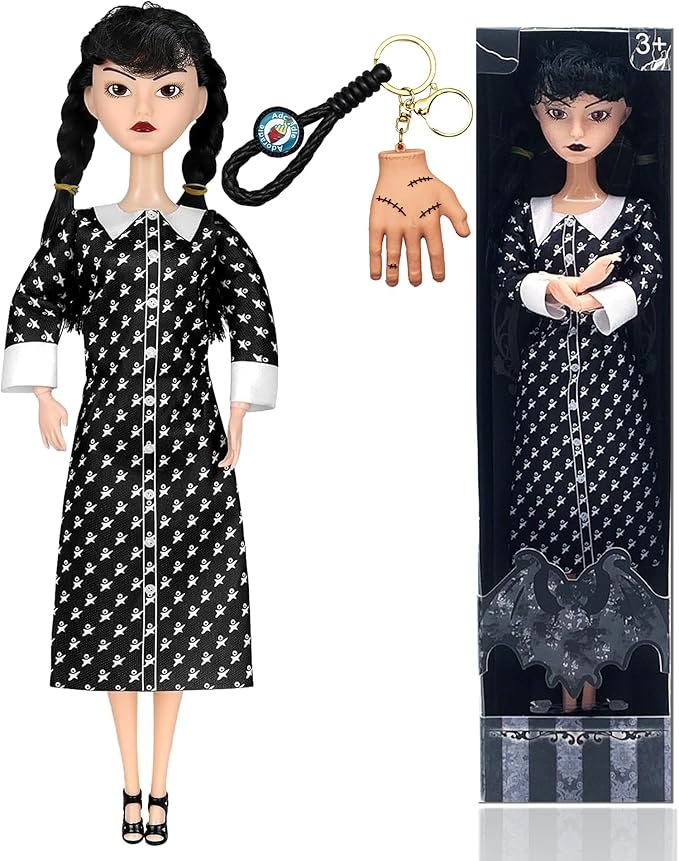 11.5'' Adams Doll with Gift Box, High Heels, Black Dress, and Hair, Perfect Christmas and Birthdays Toy Gift for Girls & Fans(B2)