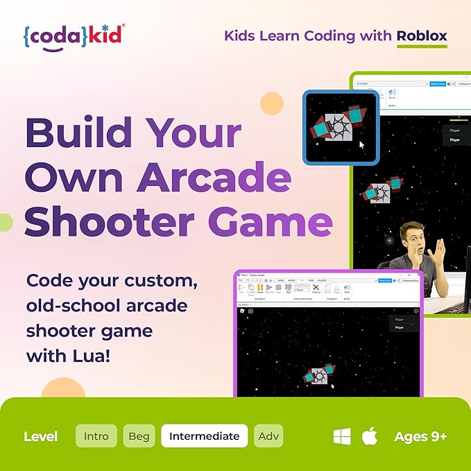 CodaKid Roblox Coding, Award-Winning, Coding for Kids, Ages 9+ with Online Mentoring Assistance, Learn Computer Programming and Code Fun Games with Lua and Video Game Programming Software (PC & Mac)