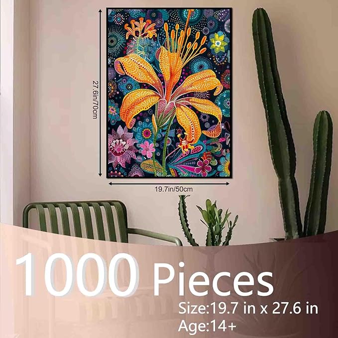 Yellow Flower Jigsaw Puzzles for Adults 1000 Pieces,Pretty petals Art Jigsaw Puzzle 27 x 20 Inch Colorful DIY Craft Puzzles for Home Decoration Gifts, Family Puzzle Perfect for Game Nights