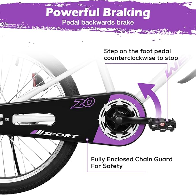 WEIZE Kids Bikes,16 20 Inch Boy's Bike for Kids,BMX Style Bicycle for Boys Girls Ages 4-12 Years Old,Kids Bicycle with Adjustable Seat,Training Wheels,Front and Rear Fender,Multiple Color Options