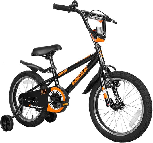WEIZE Kids Bikes,16 20 Inch Boy's Bike for Kids,BMX Style Bicycle for Boys Girls Ages 4-12 Years Old,Kids Bicycle with Adjustable Seat,Training Wheels,Front and Rear Fender,Multiple Color Options