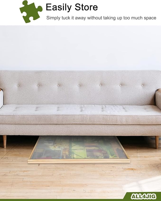 ALL4JIG 1000 Piece Rotating Puzzle Board with Drawers 20.94"x28.74"Portable Wooden Jigsaw Puzzle Table for Adults Portable,Lazy Susan Spinning Puzzle Boards Birthday Gift for mom