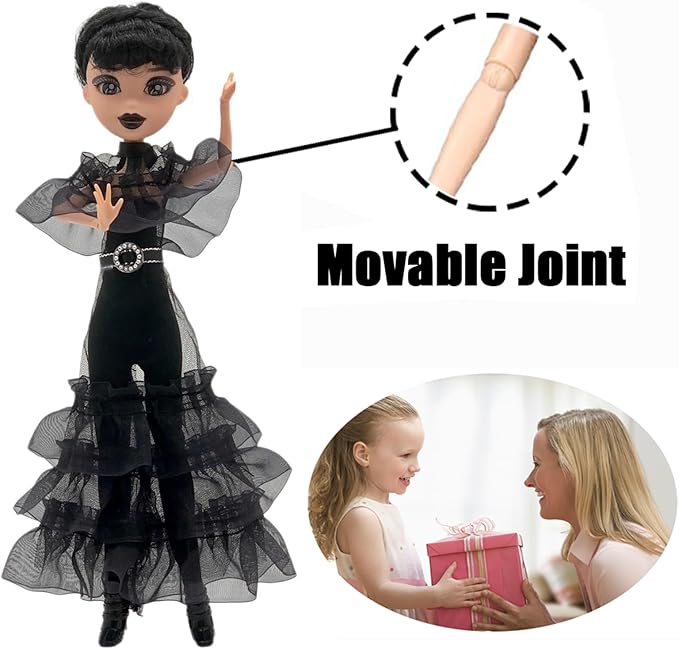 9'' Adams Doll with Gift Box, High Heels, Black Dress, and Hair, Perfect Christmas and Birthdays Toy Gift for Girls & Fans(New A)