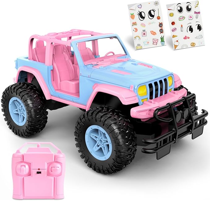 NQD Remote Control Car for Kids 1:16 Scale 80 Min Play 2.4Ghz Off Road RC Trucks with Stickers Toy Car Gift for Girls 3 4 5 6 Year Old