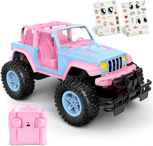NQD Remote Control Car for Kids 1:16 Scale 80 Min Play 2.4Ghz Off Road RC Trucks with Stickers Toy Car Gift for Girls 3 4 5 6 Year Old