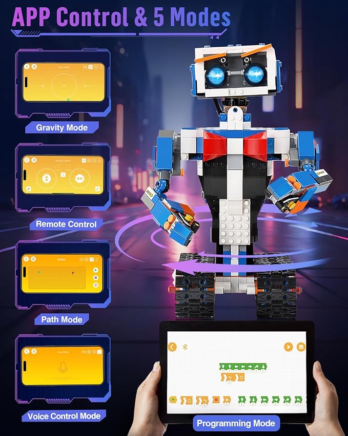 okk STEM Robot Toys for Kids 8-12, APP & Remote Control Robot Building Kit, DIY Engineering Educational Coding Robotics kit, Programmable Robot Building Toys for Boys Girls