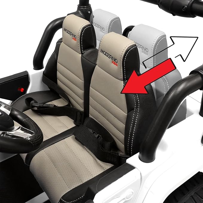 Moderno Kids Trail Explorer 2 (Two) Seater 24V Power Children Ride-On Car Truck with R/C Parental Remote + EVA Foam Rubber Wheels + Leather Seat + Bluetooth FM MP3 Music Player (Yellow)