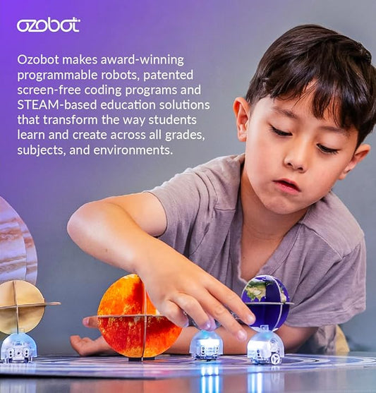 Ozobot Evo Classroom Kit (12 Bots): Interactive Coding Robots for Students, STEAM Learning Tools for Schools, Includes Charging Station, Storage Case, Markers, and Comprehensive Coding Curriculum