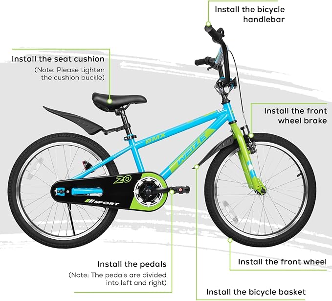 WEIZE Kids Bikes,16 20 Inch Boy's Bike for Kids,BMX Style Bicycle for Boys Girls Ages 4-12 Years Old,Kids Bicycle with Adjustable Seat,Training Wheels,Front and Rear Fender,Multiple Color Options