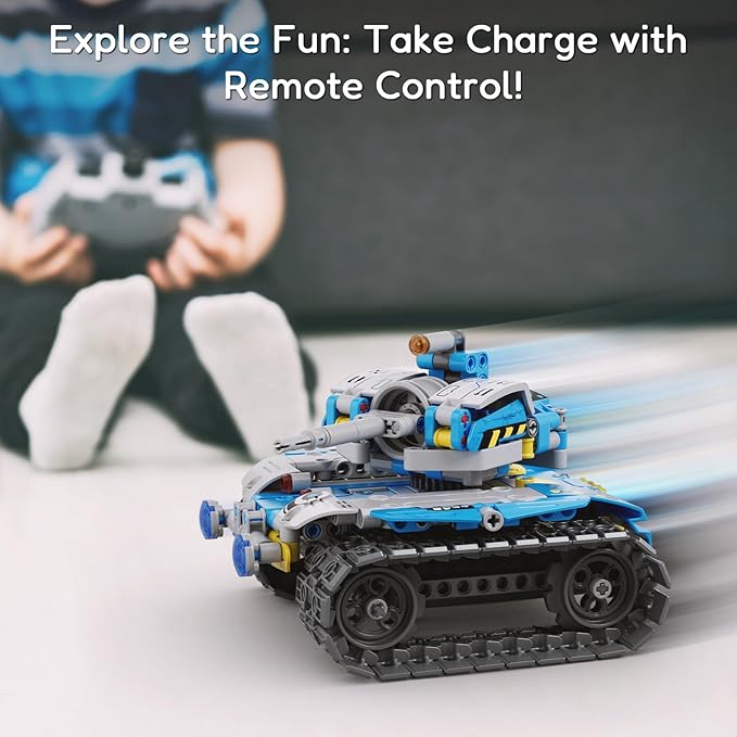 Robot Building Kit with Remote Control STEM Gifts for Kids Boys Ages 8-14, Technic Coding Robotic Toys for Teen‘s Birthday, Build 5in1 Models with 488 Pieces