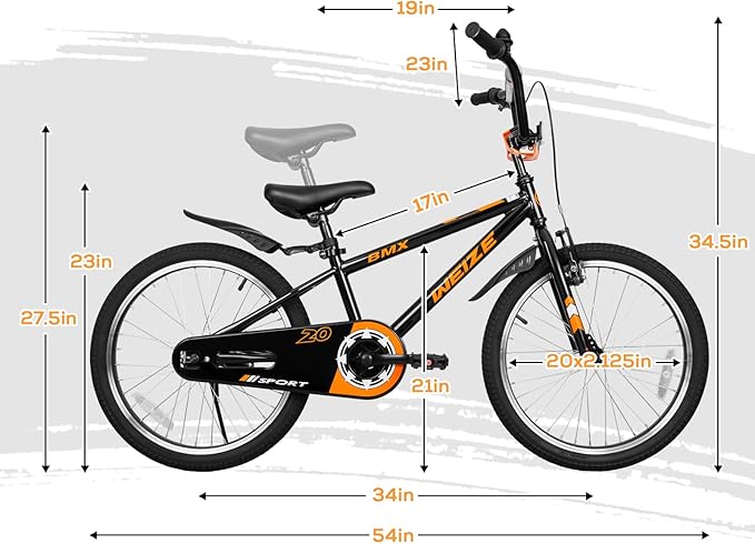 WEIZE Kids Bikes,16 20 Inch Boy's Bike for Kids,BMX Style Bicycle for Boys Girls Ages 4-12 Years Old,Kids Bicycle with Adjustable Seat,Training Wheels,Front and Rear Fender,Multiple Color Options
