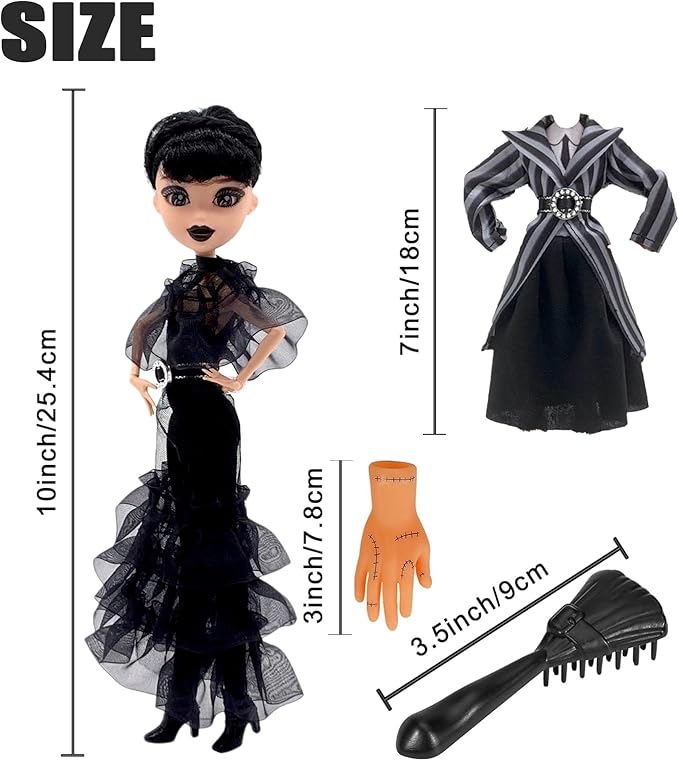 9'' Adams Doll with Gift Box, High Heels, Black Dress, and Hair, Perfect Christmas and Birthdays Toy Gift for Girls & Fans(New A)