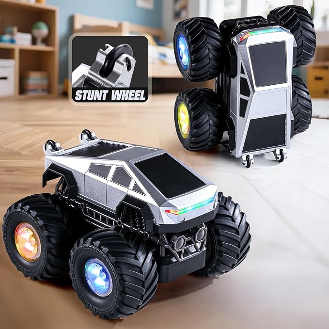 Remote Control Car, 4WD 25 KPH High Speed All Terrain RC Truck, 2.4GHz Remote Control Pick-up Truck with 2 Rechargeable Batteries, 1:24 Scale Hobby Monster Car Toys for 6+ Years