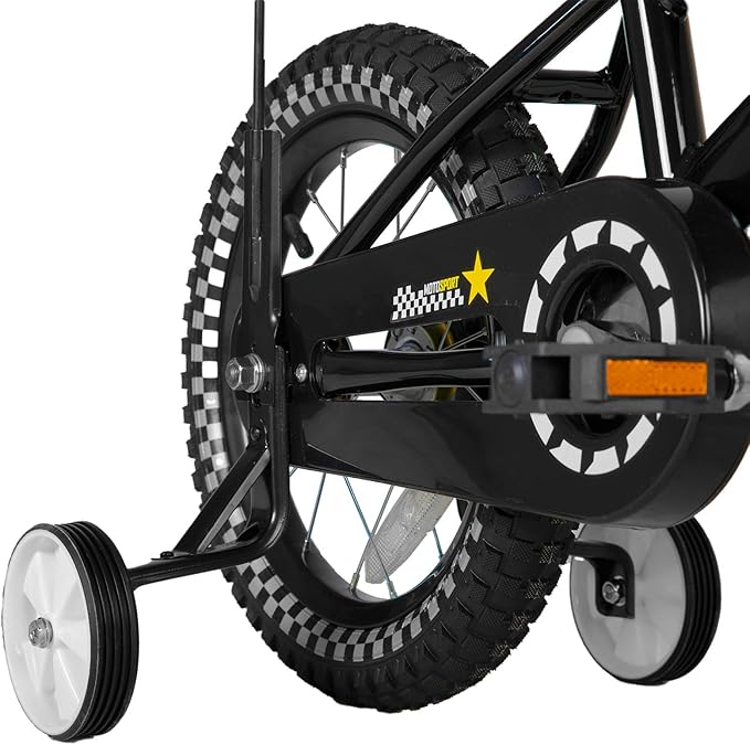 JOYSTAR Kids Bike for 2-7 Years Girls Boys w/o Dual Handbrake 12 14 16 Inch Princess Girls Bike with Training Wheels Doll Seat Streamers Boys Bikes with Flag & Water Bottle, Kids' Bicycle