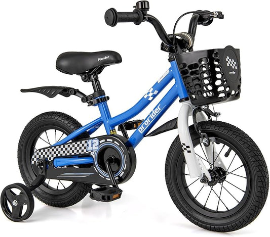 BABY JOY Kids Bike, 12 14 16 18 Inch Children Bikes for Boys Girls Age 3-8 Years w/Training Wheels, Handbrake, Coaster Brake & Removable Basket, Kids Bicycle of Multiple Colors