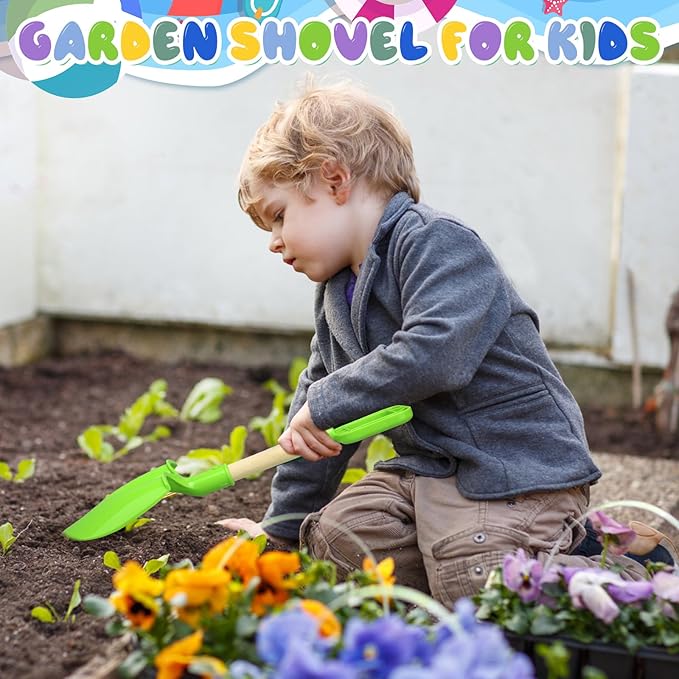 16inch Beach Sand Shovels Toys for Kid Adult, 3PCS Sturdy Long Wooden Spade Gardening Tool Kits Sand Snow Digging for Boy Girl, ABS Plastic Scoops Exploration Gift for Summer Backyard Planting Camping