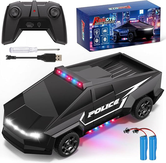 Remote Control Car, 1:22 RC Trucks Police Car Toy for Boys, RC Car with Light and Loadspace, 4WD Electric Vehicle Toys, Christmas Birthday Gifts for Boys/Girls Age 4 5 6 7 8 9 10-12+