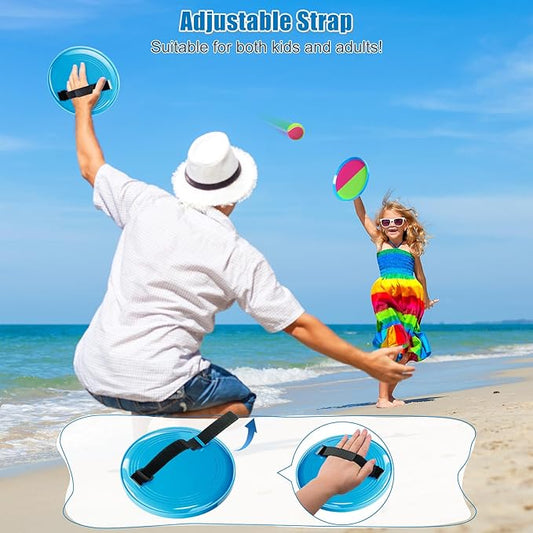 Aywewii Fun Toss and Catch Ball Set Kids Games, Beach Outdoor Backyard Lawn Toys for Kids with 6 Paddles and 3 Balls, Birthday Gift for Age 3-12 Old Boys Girls Kids Adults Family