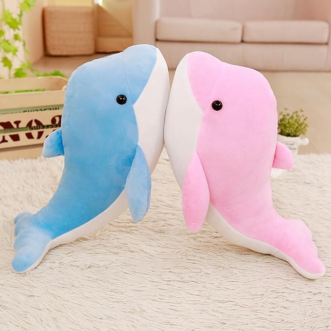 Dolphin Stuffed Animals Plush Pillows Soft Sea Animal Plush Toys Dolls Stuffed Animal Plushies Gifts for Kids (Sky Blue-19.2Inch)