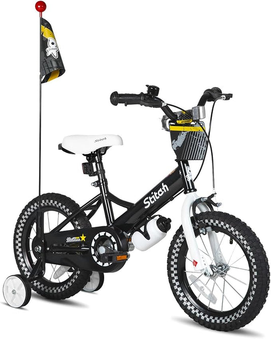 JOYSTAR Kids Bike for 2-7 Years Girls Boys w/o Dual Handbrake 12 14 16 Inch Princess Girls Bike with Training Wheels Doll Seat Streamers Boys Bikes with Flag & Water Bottle, Kids' Bicycle