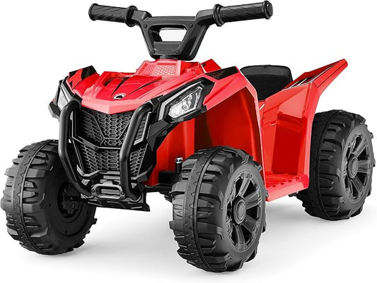 Best Choice Products 6V Kids Ride On Toy, 4-Wheeler Quad ATV Play Car w/ 1.8MPH Max Speed, Treaded Tires, Rubber Handles, Push-Button Accelerator - Red