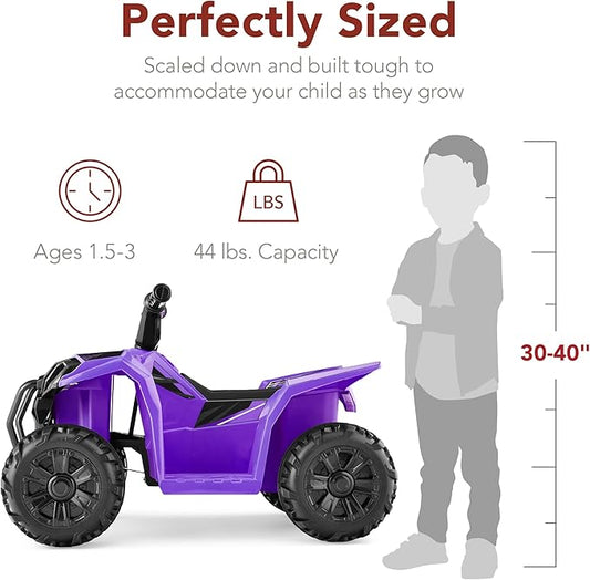Best Choice Products 6V Kids Ride On Toy, 4-Wheeler Quad ATV Play Car w/ 1.8MPH Max Speed, Treaded Tires, Rubber Handles, Push-Button Accelerator - Purple