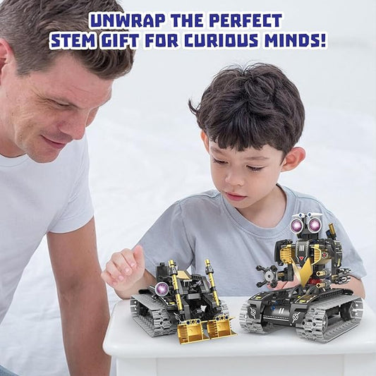 Robot Building Kit with APP/Remote Control STEM Gifts for Boys Age 6-16,Technic Coding Robotic Toys for Kids Birthday, Buildable 5in1 Models with 323+ Pieces