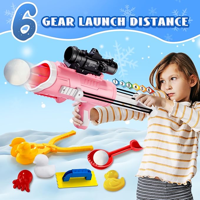28 Pack Snow Toys-Snowball Maker Toy for Kids Winter Outdoor Toys with Snowball Launcher, Duck Snowball Maker, Animal Sand Molds for Toddlers Kids Boys Christmas Girls