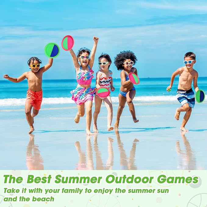 ZMLM Toss Catch Ball Toy Set: Upgraded Kid Outdoor Toy Game Beach Pool Backyard Lawn Sport Activity Fun Outside Indoor Family Toy for Age 3-12 Girl Boy Kid Birthday Summer Gifts