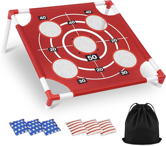 Outdoor Games Bean Bag Toss Games for Kids and Adults, Yard Lawn Games with Carry Bag, Great for Backyard, Camping, Beach