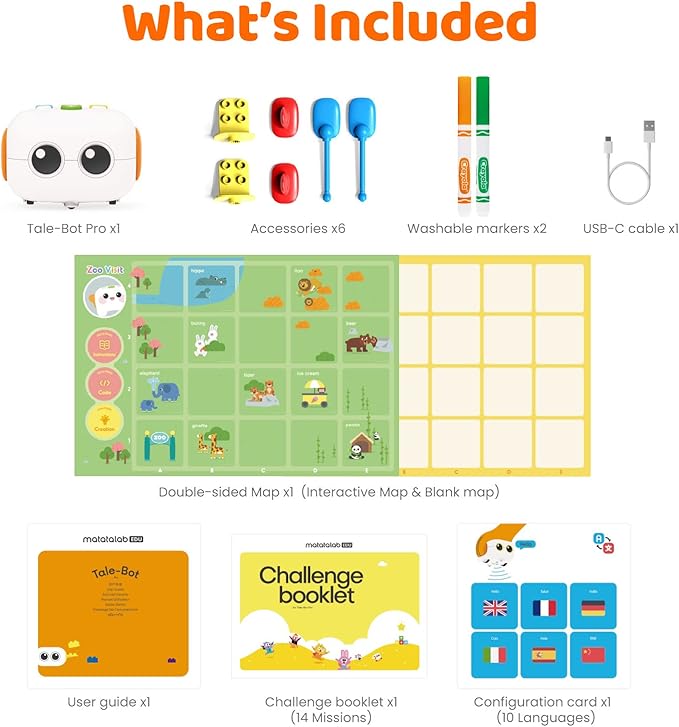 Matatalab TaleBot Pro Coding Robot kit for Kids Ages 3-5, Educational Learning Toys, STEM Interactive Robotics, Screen-Free Toys for Toddlers to Learn Early Programming to Homeschool & Classroom Pre-K