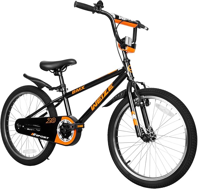 WEIZE Kids Bikes,16 20 Inch Boy's Bike for Kids,BMX Style Bicycle for Boys Girls Ages 4-12 Years Old,Kids Bicycle with Adjustable Seat,Training Wheels,Front and Rear Fender,Multiple Color Options