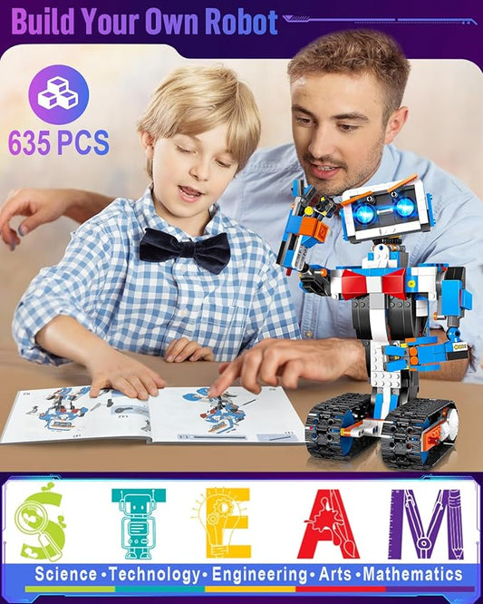 okk STEM Robot Toys for Kids 8-12, APP & Remote Control Robot Building Kit, DIY Engineering Educational Coding Robotics kit, Programmable Robot Building Toys for Boys Girls