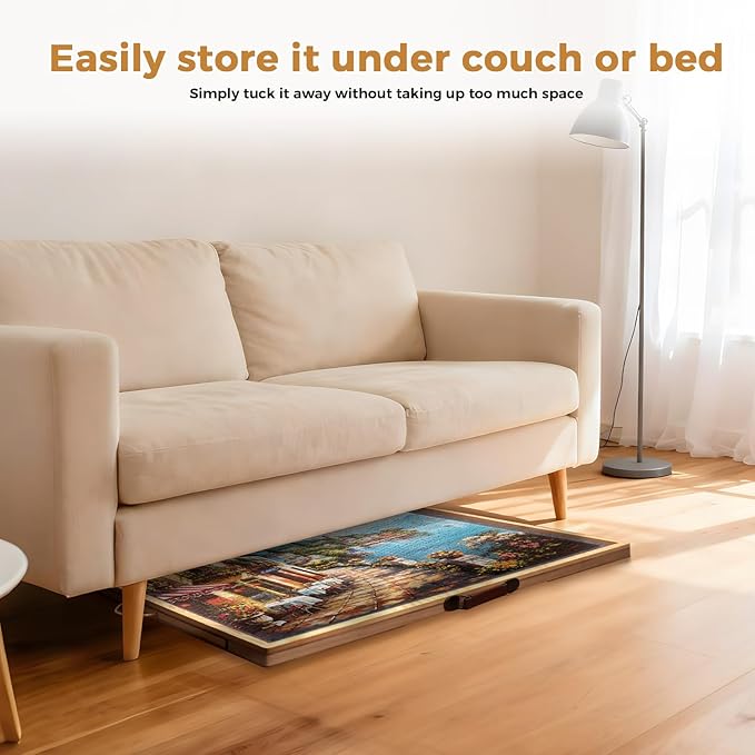 Celosia 2 in 1 Rotating Puzzle Board with Drawers, 35"×27" 1500 Piece Jigsaw Puzzle Board with Protective Cover & 4 Wheels, 4 Puzzle Sorting Trays, Puzzle Table for Puzzles Lovers