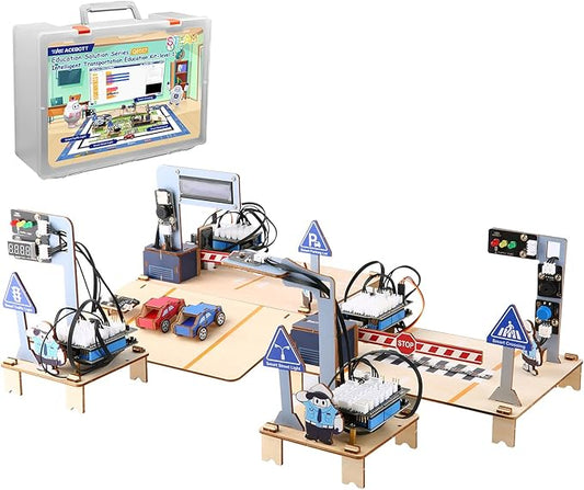 ESP32 IoT Smart Traffic Starter Kit for Kids 10+, 3D Wooden Puzzles STEM Science Kit School Educational Set DIY Crafts Coding Toys for Adults Teens 9 10+