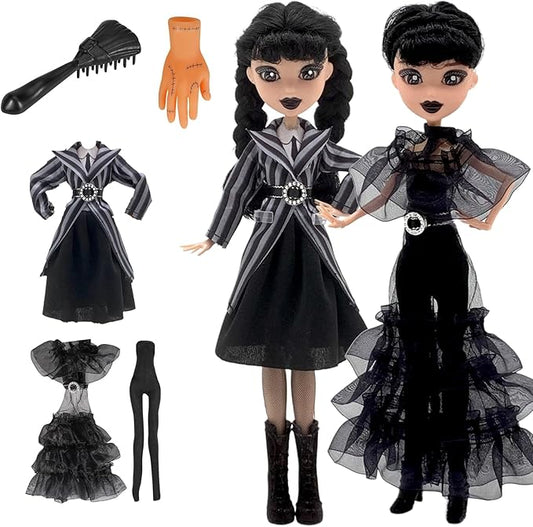 11.5'' Adams Doll with Gift Box, High Heels, Black Dress, and Hair, Perfect Christmas and Birthdays Toy Gift for Girls & Fans (2PCS)
