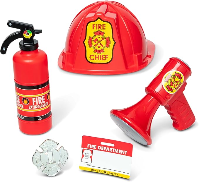 Melissa & Doug Fire Chief Role Play Costume Dress-Up Set